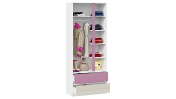 Шкаф для одежды комбинированный «Сканди» Дуб Гарден/Белый/Лиловый в Большой Мурте - bolshaya-murta.mebel54.com | фото