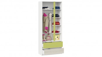 Шкаф для одежды комбинированный «Сканди» Дуб Гарден/Белый/Зеленый в Большой Мурте - bolshaya-murta.mebel54.com | фото