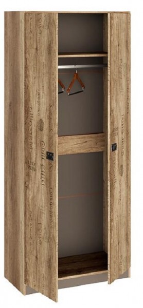 Шкаф для одежды «Пилигрим» (Дуб Каньон светлый, Фон серый) в Большой Мурте - bolshaya-murta.mebel54.com | фото