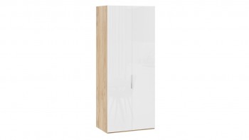 Шкаф для одежды с 2 глухими дверями «Эмбер» Яблоня Беллуно/Белый глянец в Большой Мурте - bolshaya-murta.mebel54.com | фото