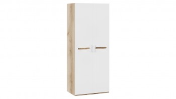 Шкаф для одежды с 2-мя дверями «Фьюжн» Дуб Делано/Белый глянец в Большой Мурте - bolshaya-murta.mebel54.com | фото