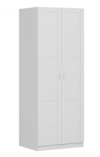 Шкаф двухдверный Пегас сборный белый в Большой Мурте - bolshaya-murta.mebel54.com | фото