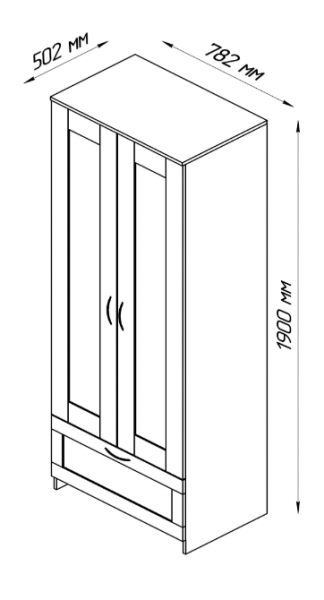 Шкаф двухдверный Сириус с 1 ящиком белый в Большой Мурте - bolshaya-murta.mebel54.com | фото