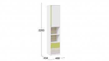 Шкаф комбинированный «Сканди» Дуб Гарден/Белый/Зеленый в Большой Мурте - bolshaya-murta.mebel54.com | фото