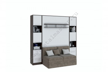 Шкаф-кровать с диваном БЕЛА с полкой ножкой в Большой Мурте - bolshaya-murta.mebel54.com | фото