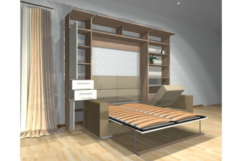 Шкаф-кровать с диваном Каролина в Большой Мурте - bolshaya-murta.mebel54.com | фото