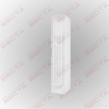 Шкаф МДФ 400 одностворчатый штанга Белый глянец  в Большой Мурте - bolshaya-murta.mebel54.com | фото