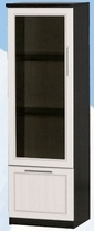 Шкаф нижний с ящиком и стеклодверью ДЛЯ ГОСТИНОЙ ШНЯС-450 Венге/Дуб выбеленный в Большой Мурте - bolshaya-murta.mebel54.com | фото
