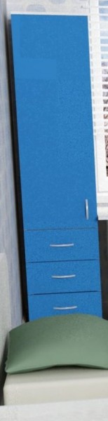 Шкаф-пенал №1 (полуоткрытый) Винтерберг/Голубой в Большой Мурте - bolshaya-murta.mebel54.com | фото
