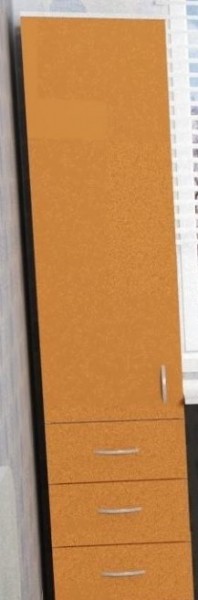 Шкаф-пенал №1 (полуоткрытый) Винтерберг/Оранжевый в Большой Мурте - bolshaya-murta.mebel54.com | фото