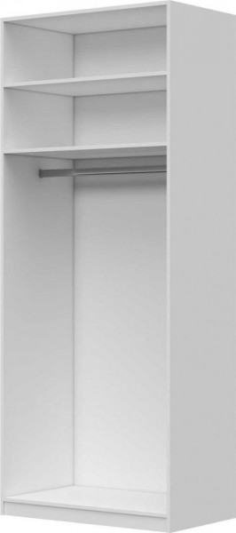 Шкаф ШР-2 без зеркал, Вива (Белый/Белый глянец/Платина) в Большой Мурте - bolshaya-murta.mebel54.com | фото