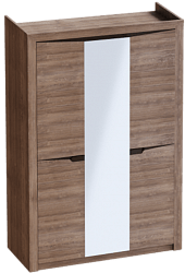 Шкаф трехдверный Соренто Дуб стирлинг/Кофе структурный матовый в Большой Мурте - bolshaya-murta.mebel54.com | фото