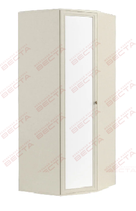 Шкаф угловой МДФ 930 с зеркалом Белый в Большой Мурте - bolshaya-murta.mebel54.com | фото