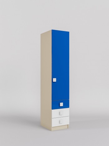 Шкаф угловой (секция с ящиками) Скай люкс (Синий/Белый/корпус Клен) в Большой Мурте - bolshaya-murta.mebel54.com | фото