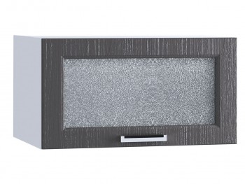 Шкаф верхний горизонтальный со стеклом 610, ШВГС 610 (Клен серый/корпус белый) в Большой Мурте - bolshaya-murta.mebel54.com | фото