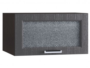 Шкаф верхний горизонтальный со стеклом 610, ШВГС 610 (Клен серый/корпус венге) в Большой Мурте - bolshaya-murta.mebel54.com | фото