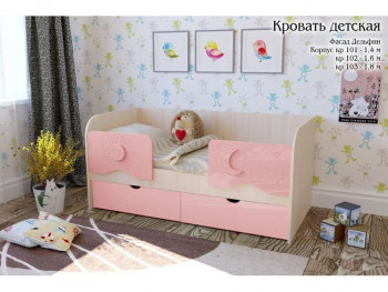 Соня Кровать детская 2 ящика 1.6 Розовый глянец в Большой Мурте - bolshaya-murta.mebel54.com | фото