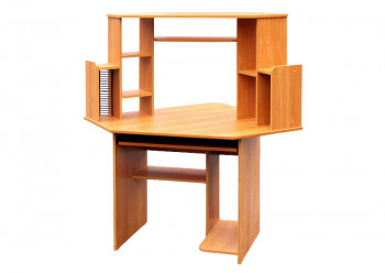 Угловой компьютерный стол (Вишня Оксфорд) в Большой Мурте - bolshaya-murta.mebel54.com | фото