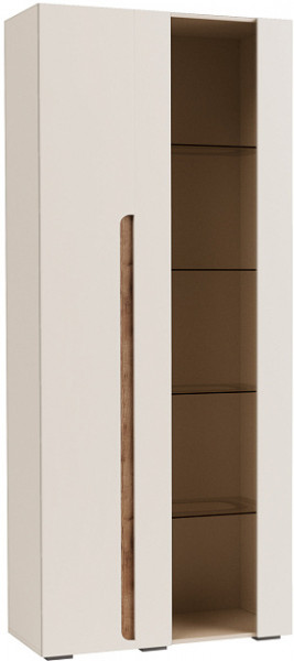 Валенсия (Шкаф витрина 2-х левая Кашемир/Софт сантьяго) в Большой Мурте - bolshaya-murta.mebel54.com | фото