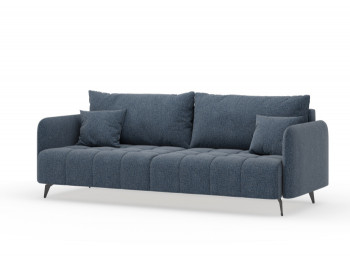 Валериан диван трёхместный прямой Синий, ткань RICO FLEX 101 в Большой Мурте - bolshaya-murta.mebel54.com | фото