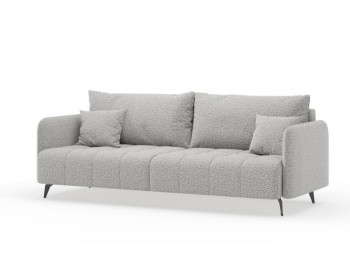 Валериан диван трёхместный прямой Светло-серый, ткань RICO FLEX 108 в Большой Мурте - bolshaya-murta.mebel54.com | фото