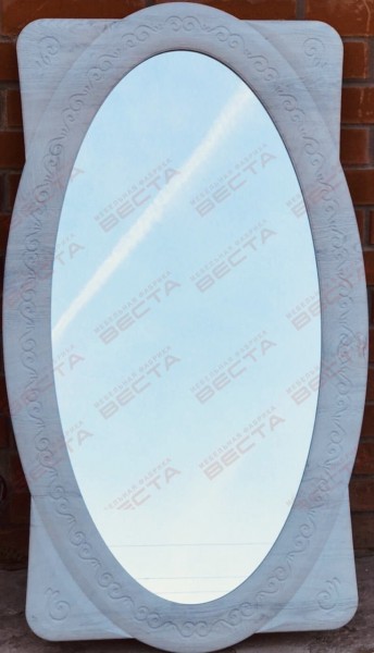Зеркало Овальное МДФ Белый в Большой Мурте - bolshaya-murta.mebel54.com | фото