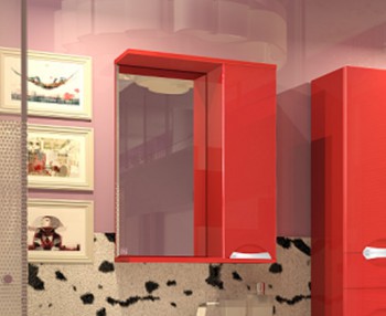 Зеркало-шкаф Камелия 65 (красный) в Большой Мурте - bolshaya-murta.mebel54.com | фото